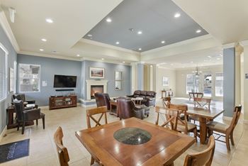 Well lit clubhouse living area